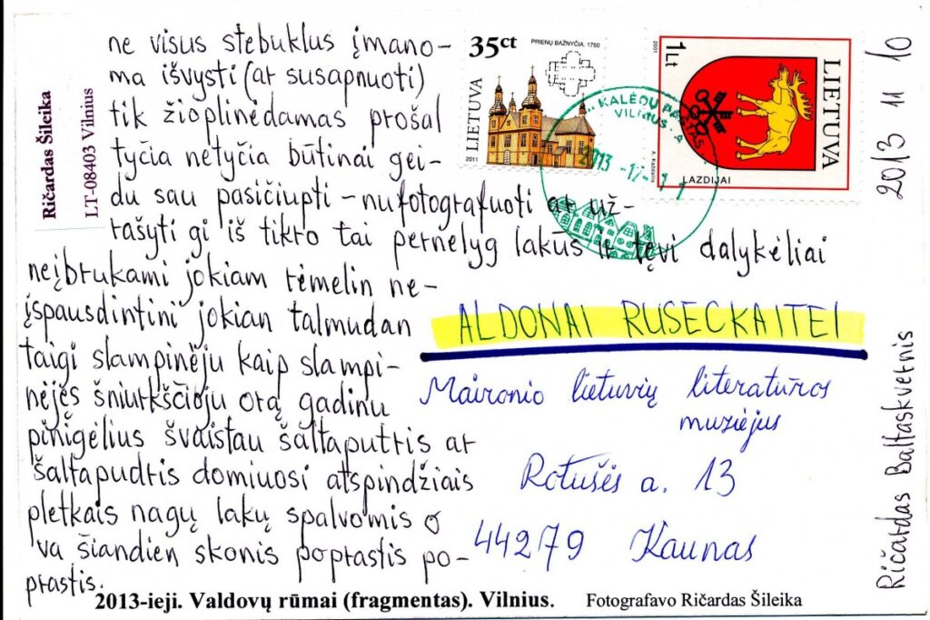 Ričardo Šileikos atvirlaiškis Aldonai Ruseckaitei