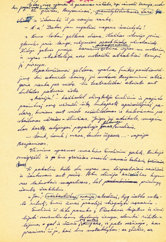 Romano „Arbata penktą valandą ryto“ rankraštis. 1978 m.