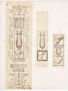 Iliustracijos knygai „Maironio kūryba“. Dail. J. Steponavičius. 1948–1949 m.