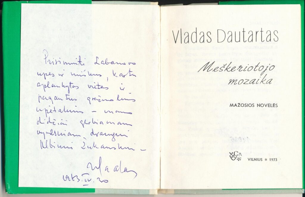 Su autoriaus autografu A. Žukauskui