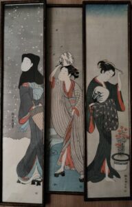 Suzuki Harunobu. Iš ciklo „Žaliųjų namų gražuolės“ (1765–1770).
