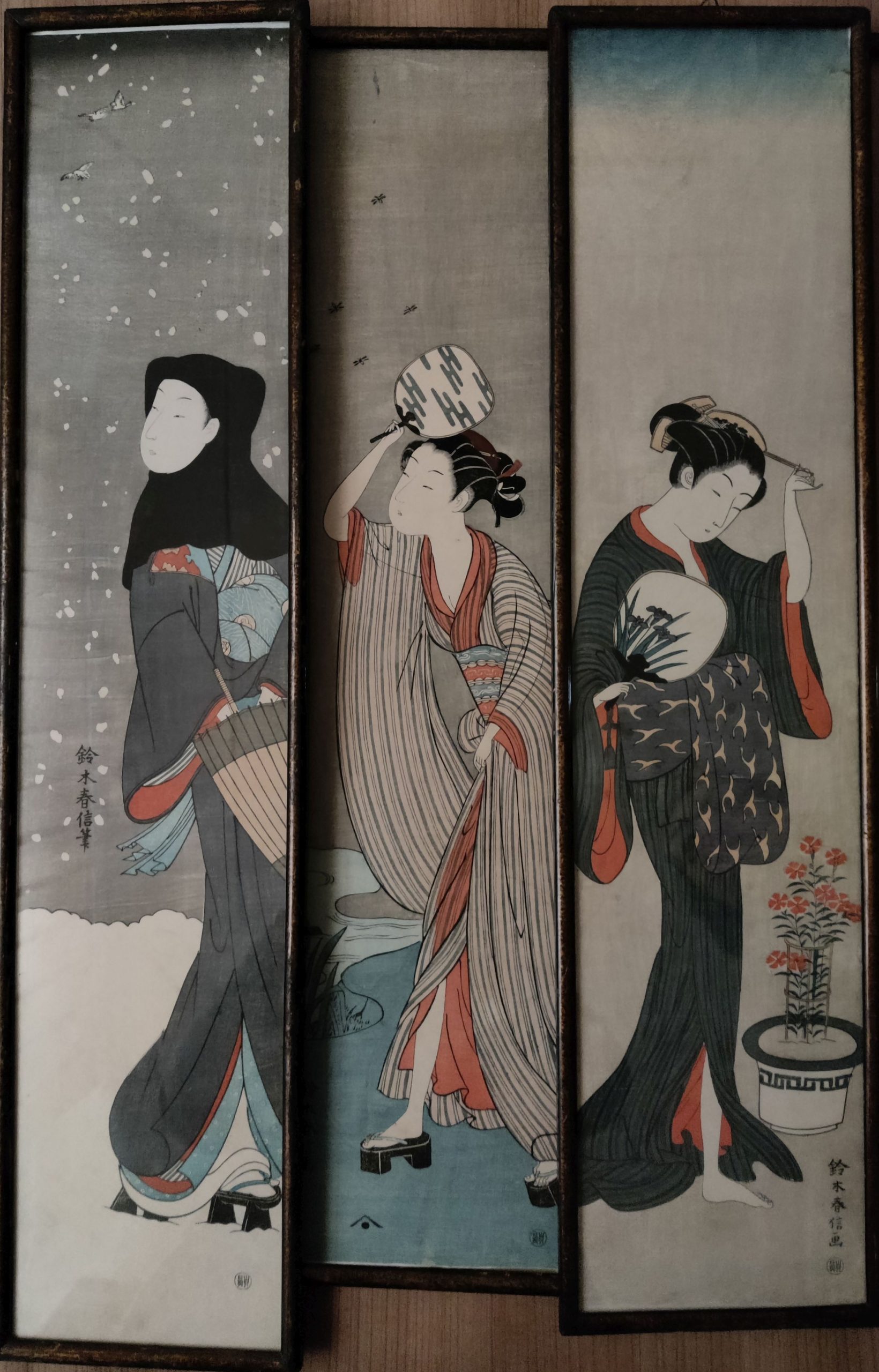 Suzuki Harunobu. Iš ciklo „Žaliųjų namų gražuolės“ (1765–1770).