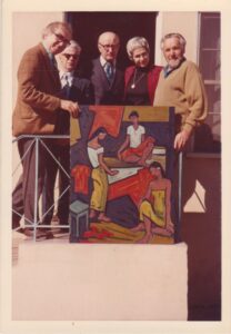 Svečiuose pas J. Rimšą Kalifornijoje 1972 m. gruodžio mėn. Iš kairės: B. Brazdžionis, K. Karuža, A. Vaičiulaitis, J. Vaičiulaitienė, J. Rimša. BBR 13130