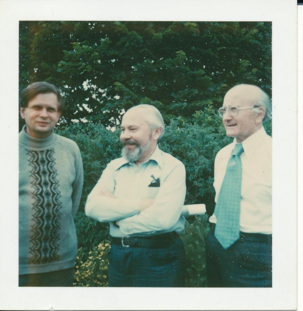 T. Venclova, K. Bradūnas, A. Vaičiulaitis. Apie 1979 m.