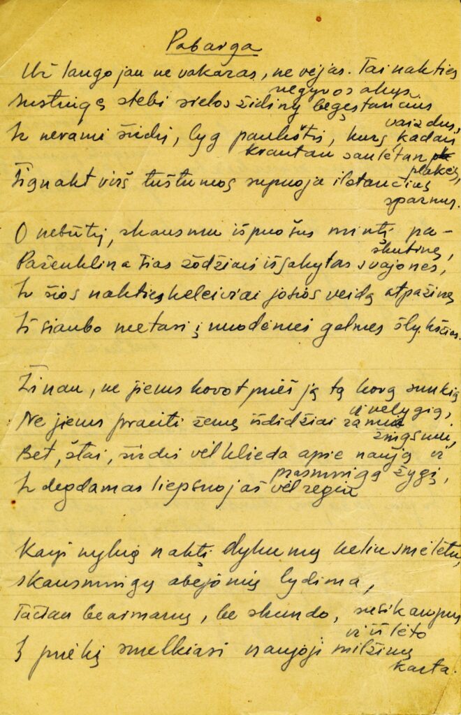 V. Mačernio rankraštis