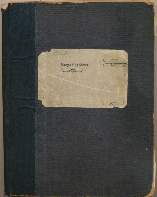 Vaclovo Šiugždinio sąsiuvinis su pirmųjų kūrybinių bandymų iškarpomis. 1926–1927 m.