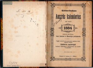 1884 METŲ „AUŠROS“ KALENDORIUS