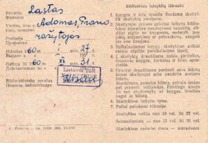 Poeto ir advokato Adomo Lasto vizitinė kortelė