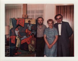 Svečiuose pas J. Rimšą Kalifornijoje apie 1969 m. Iš kairės: J. Rimša, A. Brazdžionienė, B. Brazdžionis. BBR 12254