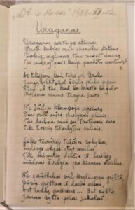 K. INČIŪROS LAGERIO EILĖRAŠČIŲ SĄSIUVINIAI