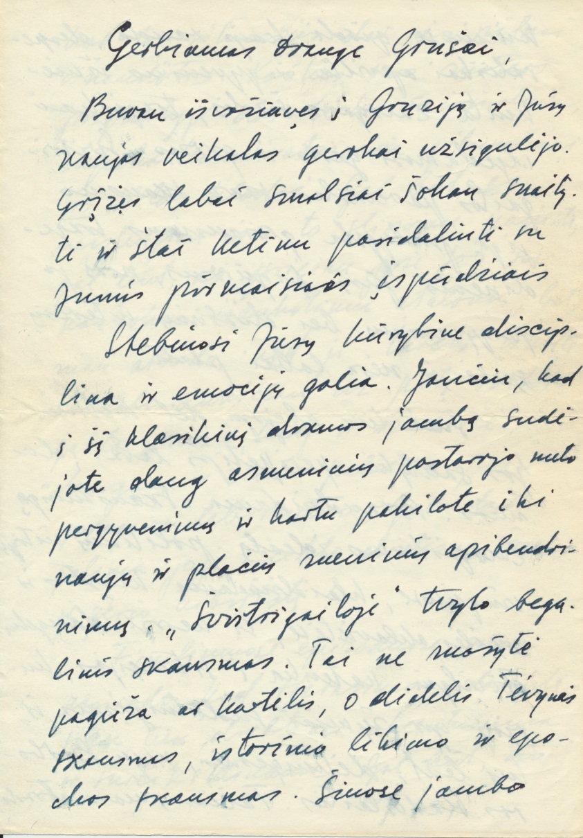 J. Lankučio laiškas J. Grušui