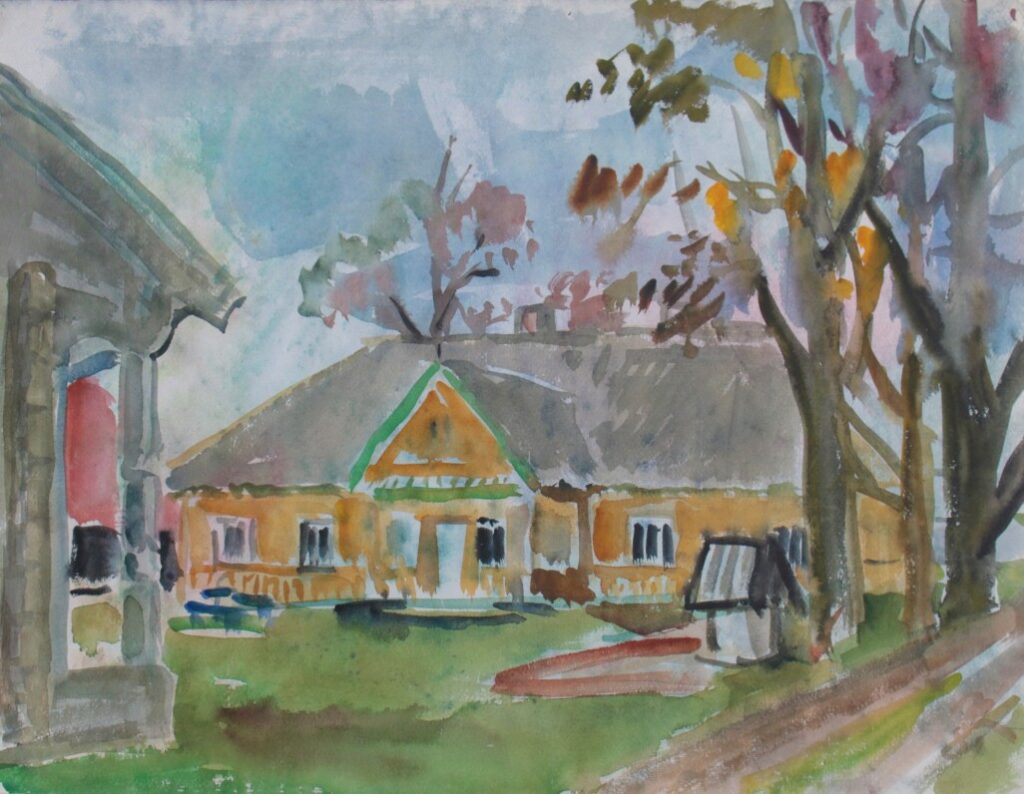 „A.Vienažindžio tėviškė Gipėnuose“. Dailininkas Petras Stauskas. 1981 m.