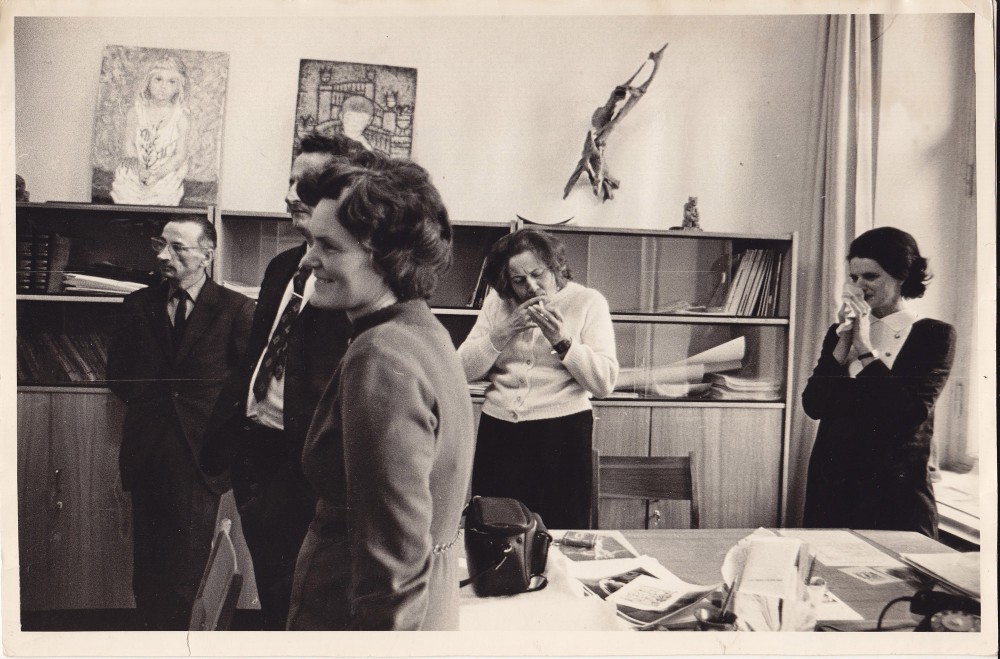 „Kultūros barų“ redakcijoje. 1972 m.
