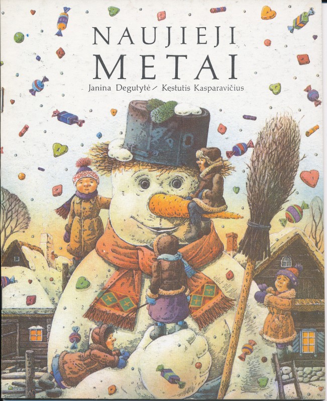 „Naujieji Metai“. Leidykla „Pegasas“ 1990 m. Dailininko Kęstučio Kasparavičiaus iliustracijos knygutei „Naujieji Metai“ 1990 m.