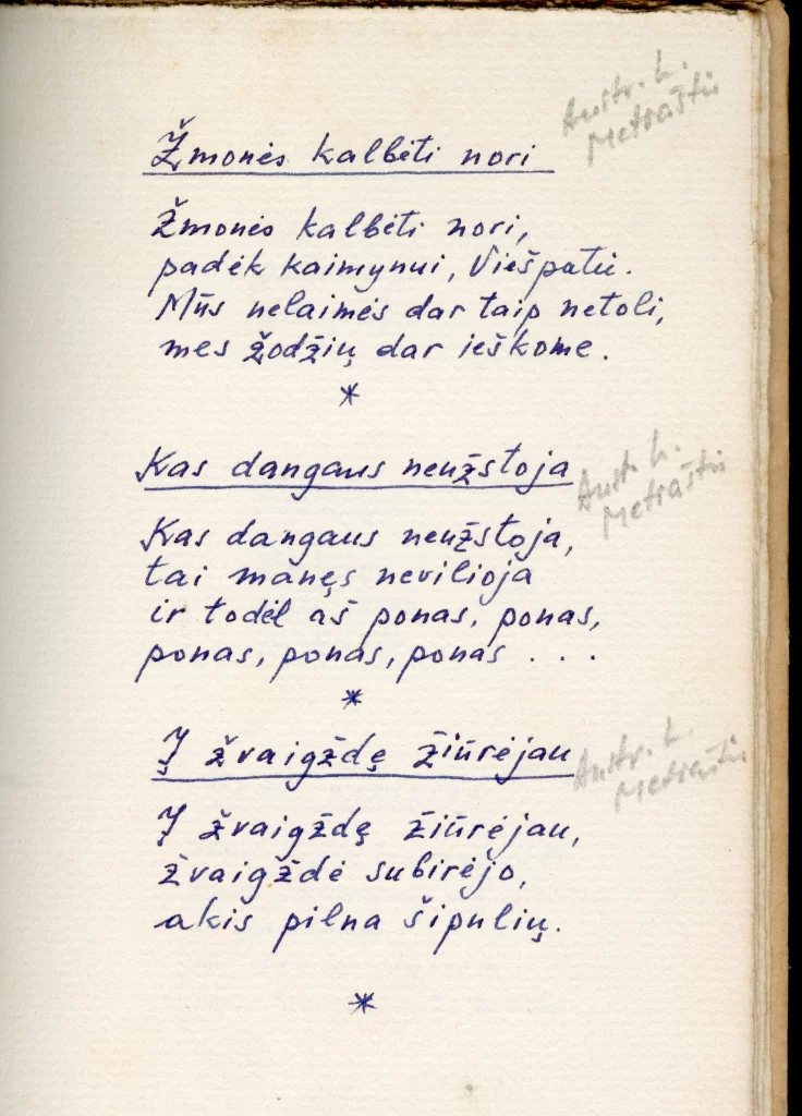 J. Janavičiaus rankraštis. MLLM 85524.1