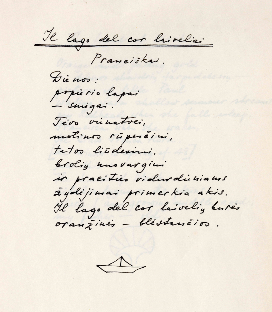 Rankraštis iš užrašų knygelės. MLLM 149594.1