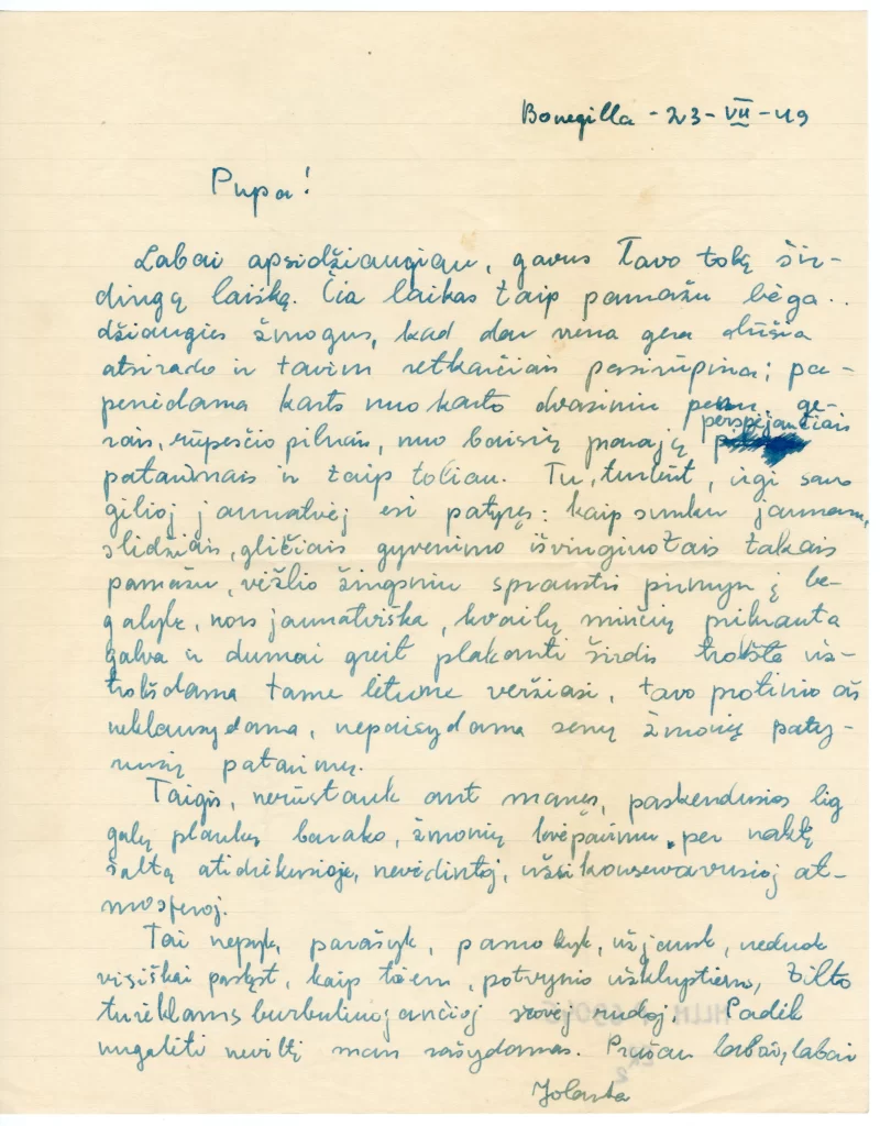 Žmonos laiškas, 1949-07-23. MLLM P69045 ER2