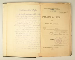 Maironio poezijos knygos „Pavasario balsai“ penktosios laidos maketas. MLLM 102103